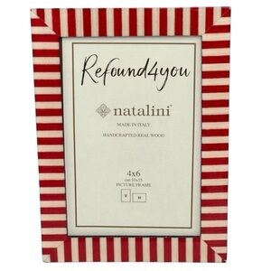 Natalini - ‘Red Stripes-small’ wooden picture frame. 4“ x 6“ NWT.